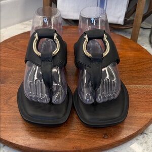 Giani Bernini Black Sandal with Gold Buckle